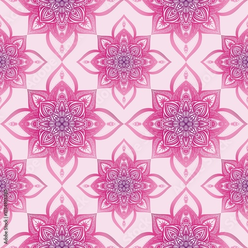 Mandala seamless pattern on background.