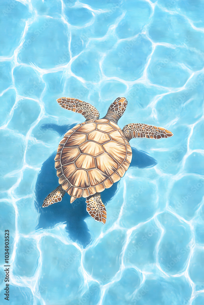 Sea Turtle Swimming in the Ocean