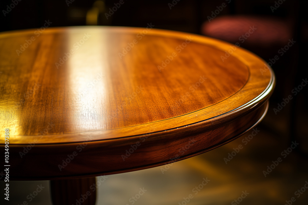 Obraz premium Elegant Round Wooden Table Surface