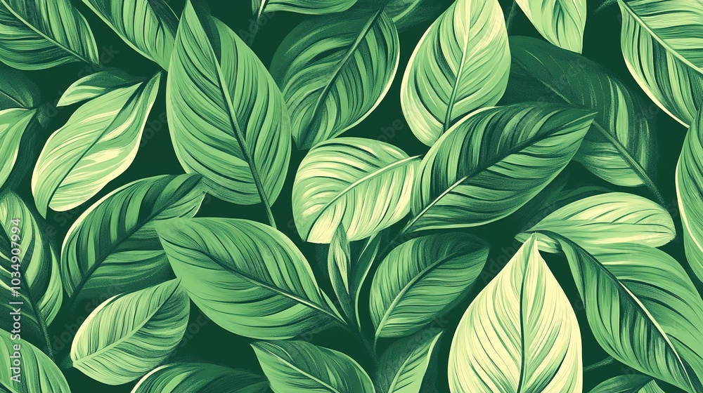 Naklejka premium Lush Green Leaves Background for Design Projects