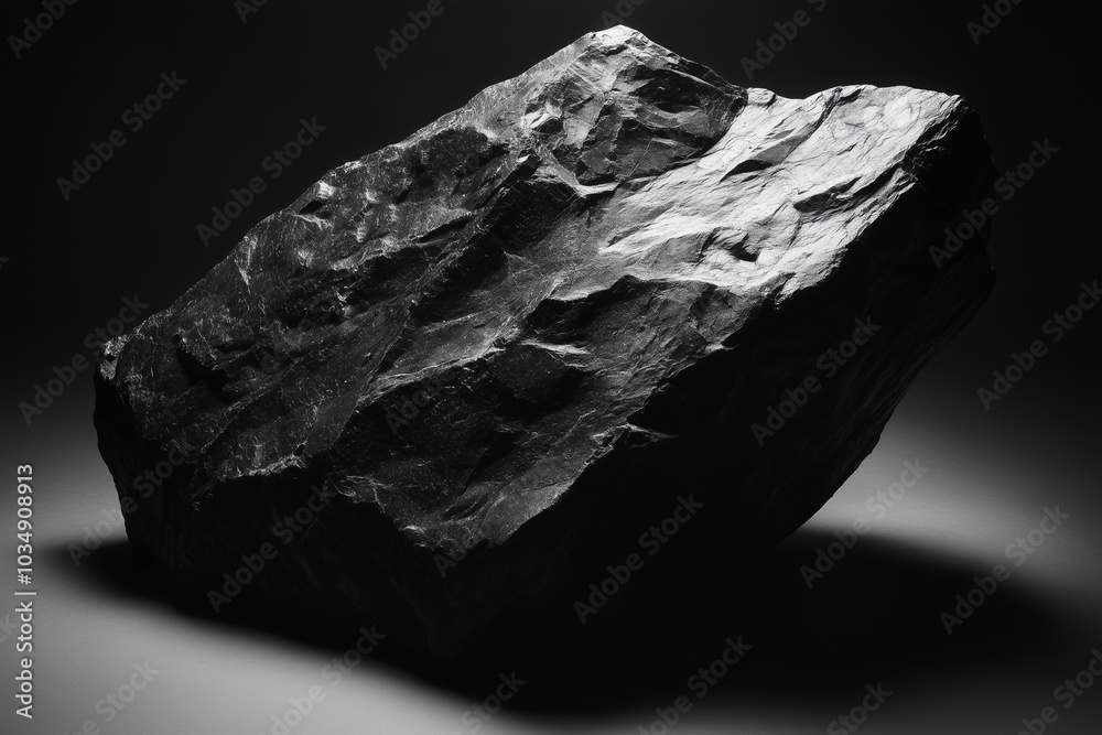 Fototapeta premium Elegant Black Rock in Studio Light
