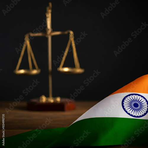Indian flag Golden balance ...