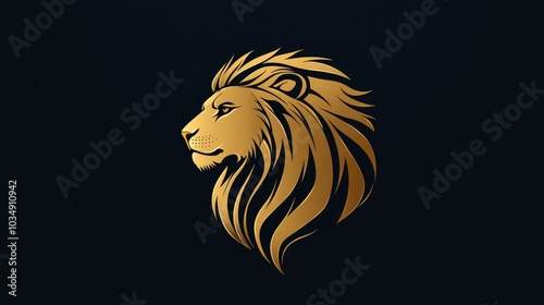 Wallpaper Mural Classic elegant lion emblem logo featuring a golden head suitable for premium branding and design use Torontodigital.ca
