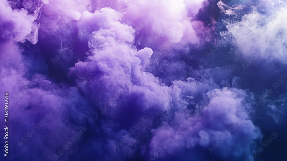 Ethereal purple smoke trail with vibrant glowing textures, creating a dreamlike artwork full of motion and haze