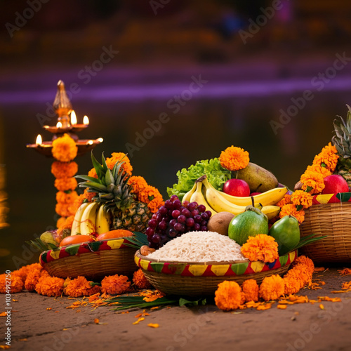 Traditional setup with frui...