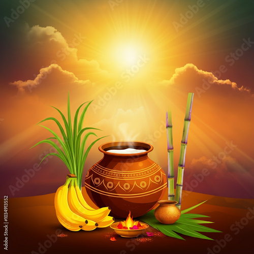 chhath puja Sacred pot with...
