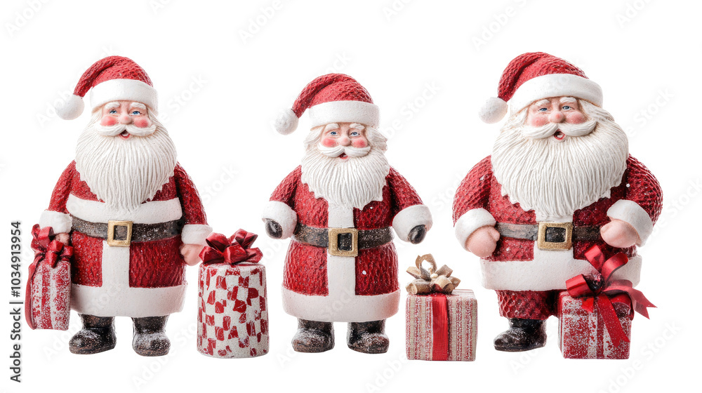 Cheerful Collection of Santas With Gifts for the Holiday Season Generative AI Cheerful Collection of Santas With Gifts for the Holiday Season Generative AI