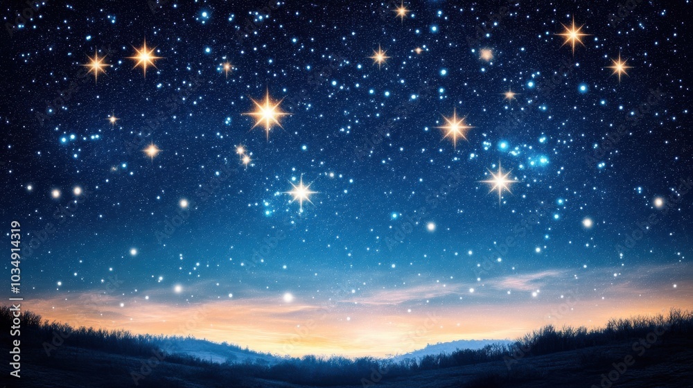 Glittering stars light up the celestial night sky, a serene and breathtaking image of the universe's mysteries unfolding Glittering stars light up the celestial night sky, a serene and breathtaking image of the universe's mysteries unfolding
