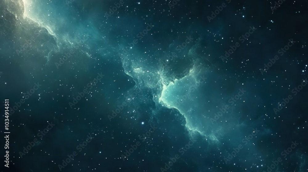 Fototapeta premium Glittering stars spread across the vast night sky, offering a glimpse into the serene wonders of the cosmos.