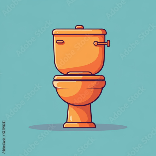 Orange toilet illustration ...