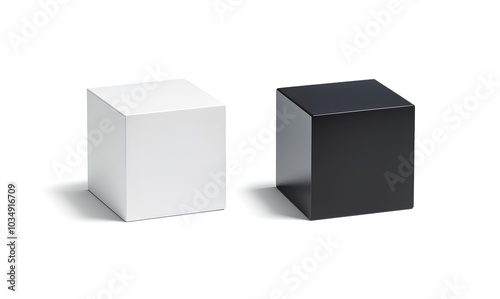 Blank metallic gloss and matte cube mockup set.