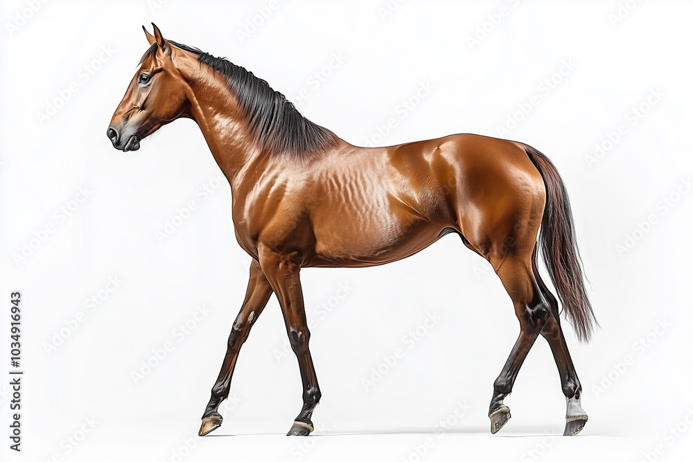 Obraz premium Majestic Brown Horse in Motion