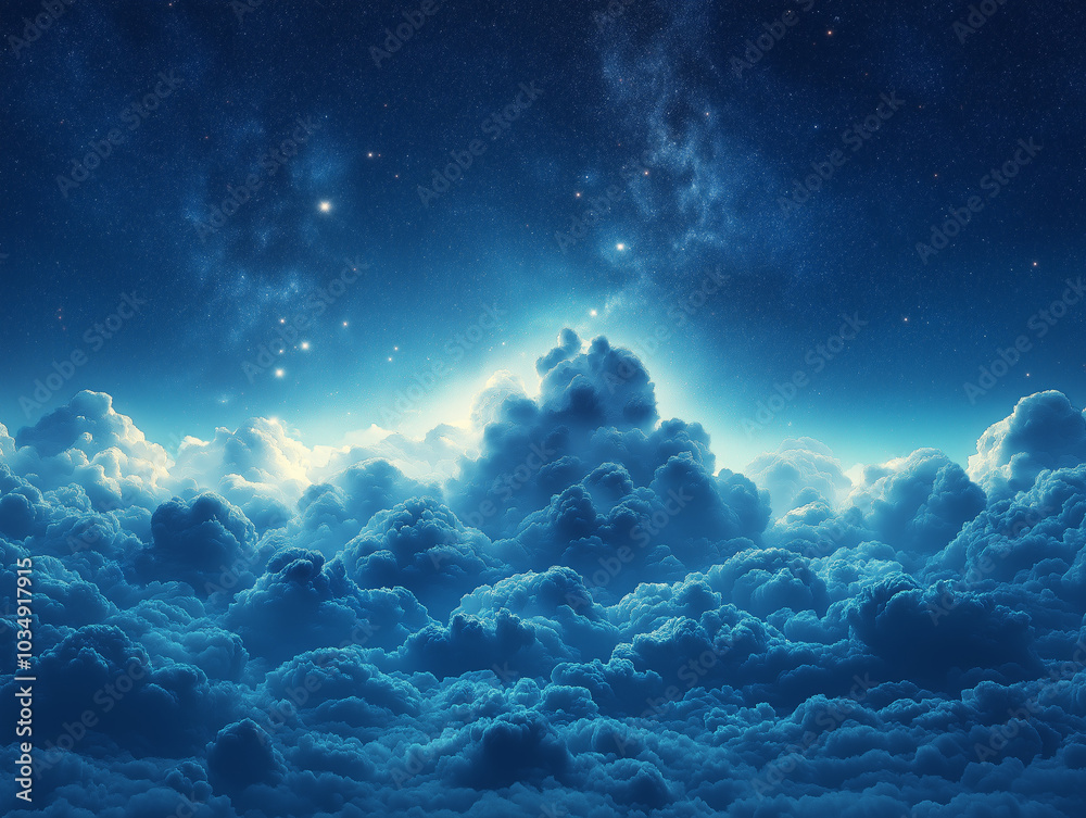 Fototapeta premium super glitter shimmer sparkling skies and clouds