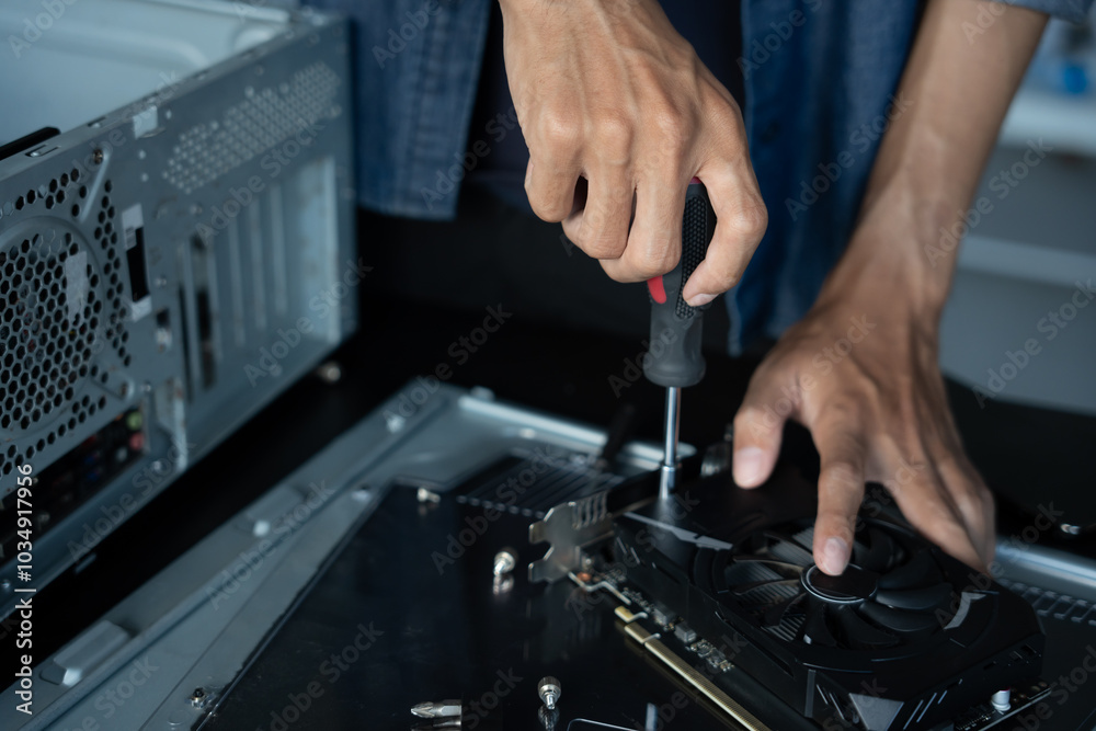 IT Engineer installing Hardware Equipment Development Facility Engineer Maintenance computer Motherboard Electronic repair shop technology business IT Engineer installing Hardware Equipment Development Facility Engineer Maintenance computer Motherboard Electronic repair shop technology business
