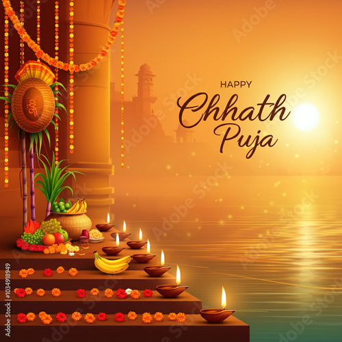 "Happy Chhath Puja" with a ...