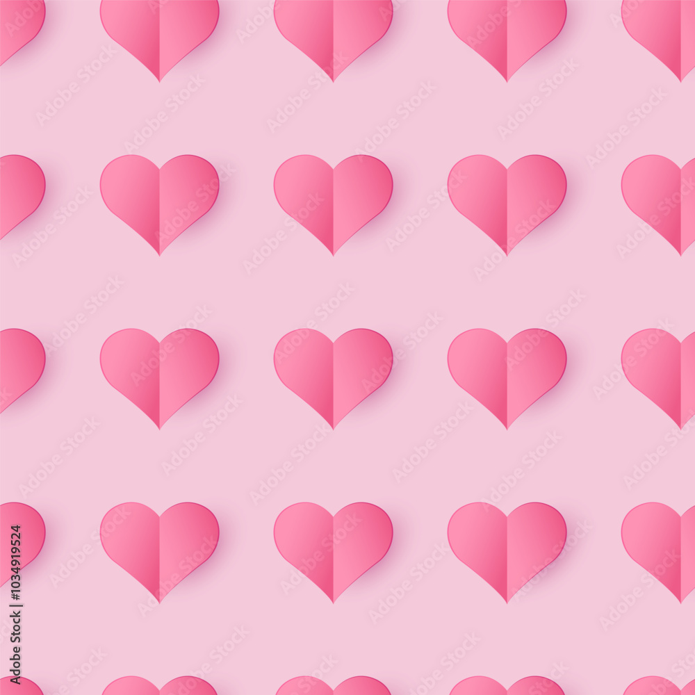 Paper heart seamless pattern. Love background for Valentine`s Day. Paper heart seamless pattern. Love background for Valentine`s Day.