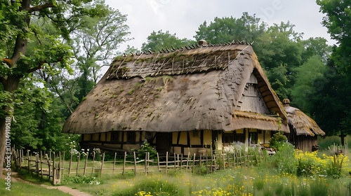 A gorgeous thatched roof medieval mud organize