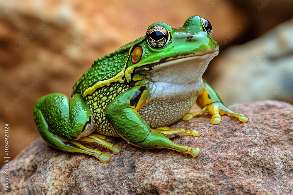 Fototapeta premium Beautiful Green Frog in Nature