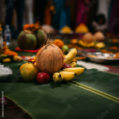 Festive arrangement of frui...