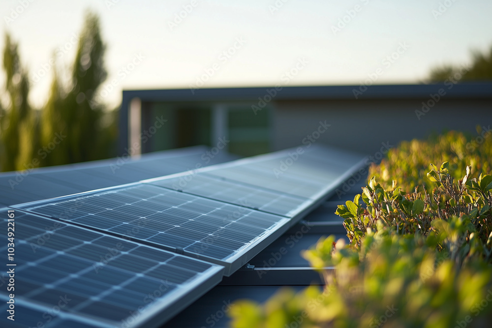 Fototapeta premium Sustainable Energy with Solar Panels