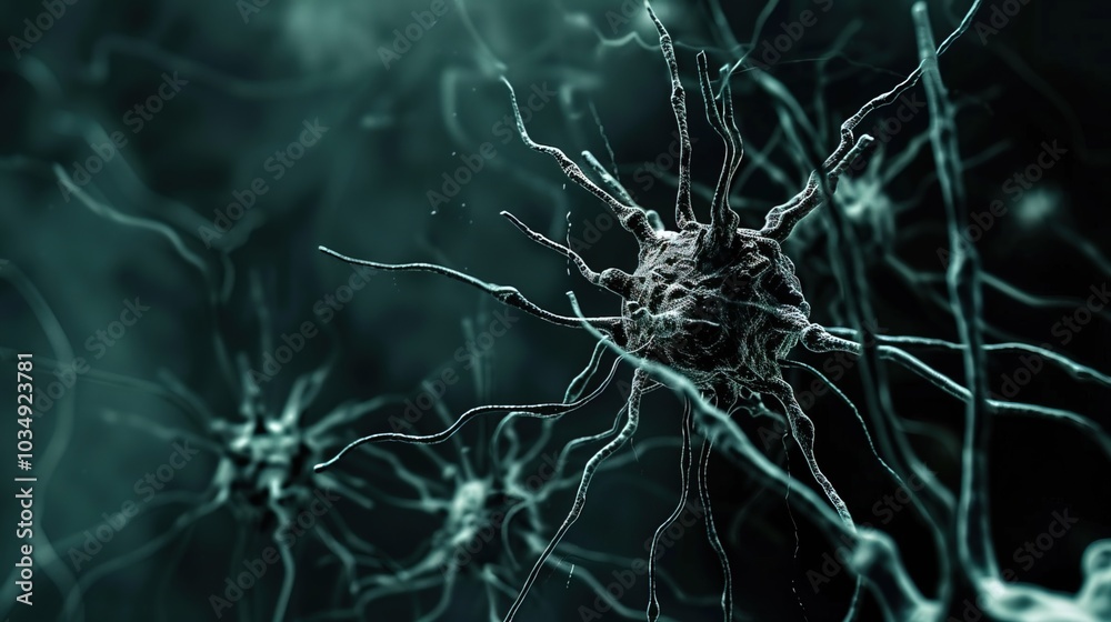 Ancient microbes under microscope reveal intricate cellular structures, showcasing their mysterious and ancient nature, ideal for scientific and educational content.