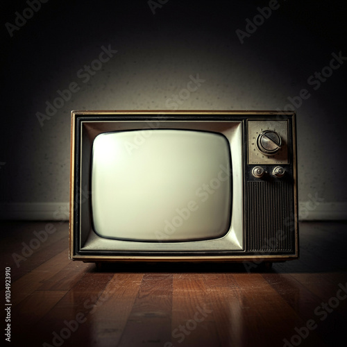 Old TV screen emitting a so...