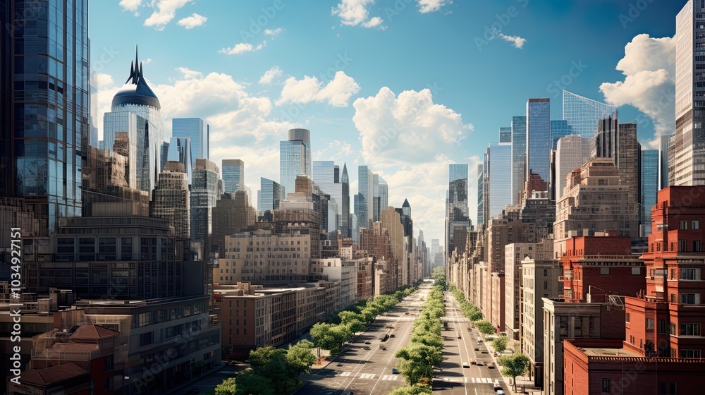 Obraz premium mix urban cityscape scene development and real estate