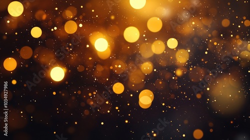 Abstract dark background featuring golden sparkles with a blurred effect suitable for a festive theme or creative projects