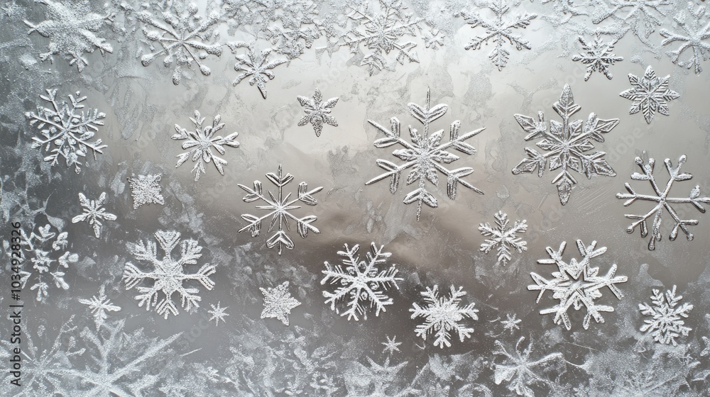 Silver background featuring snowflakes perfect for a festive Christmas theme Silver background featuring snowflakes perfect for a festive Christmas theme