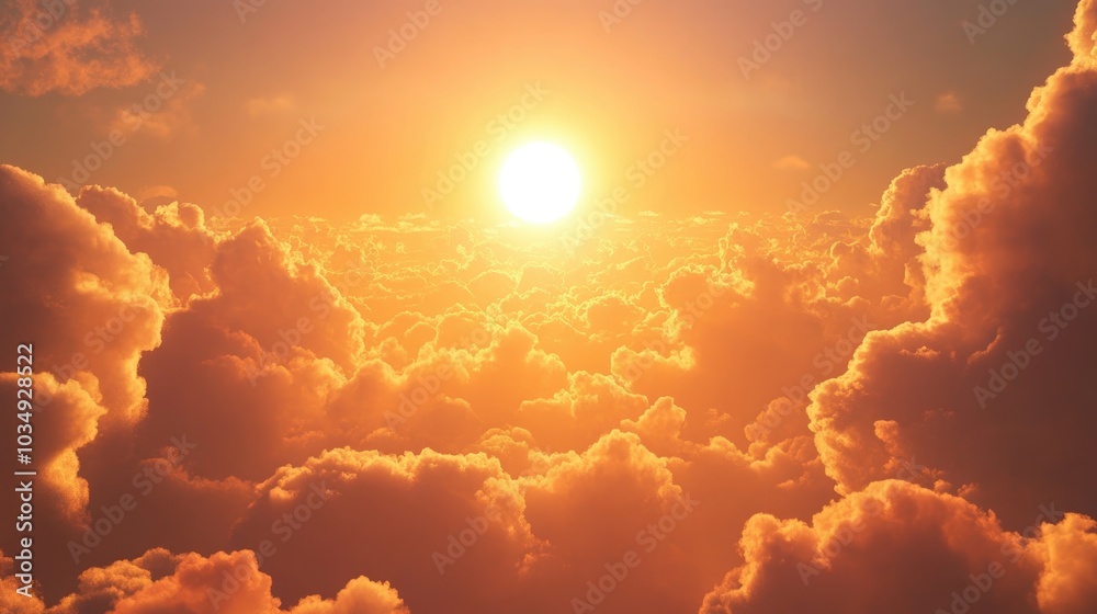 A bright sun surrounded by clouds A bright sun surrounded by clouds