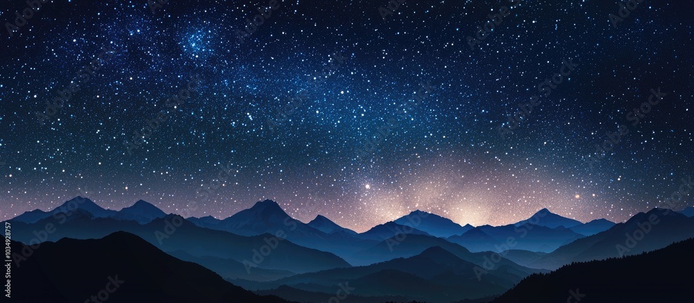 Part Of Milkyway Over The Mountain Silhouette Part Of Milkyway Over The Mountain Silhouette