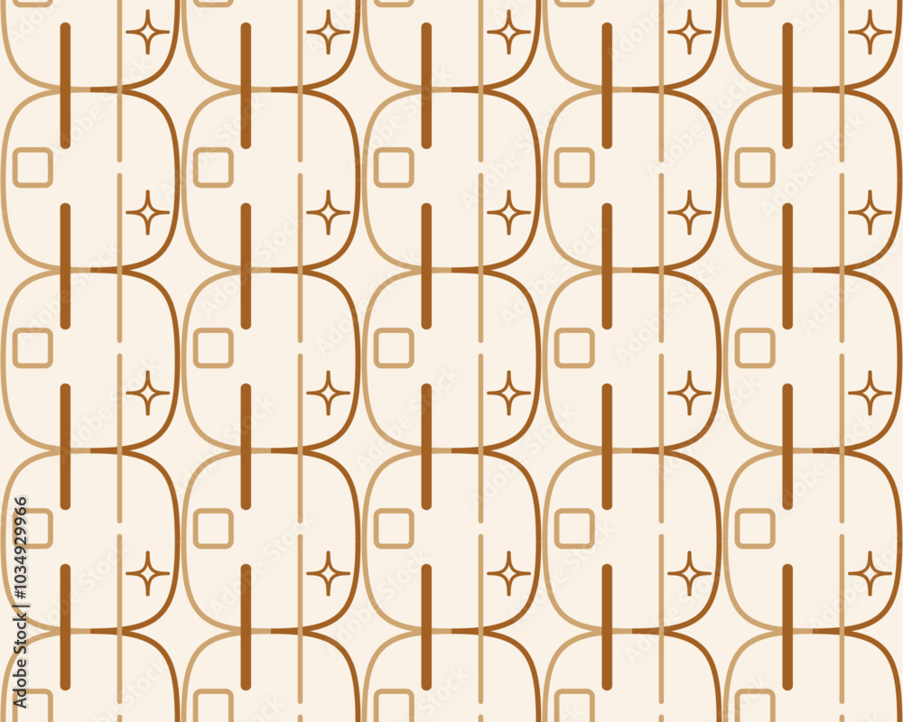 Obraz premium seamless abstract geometric pattern with shapes beige background for fabric surface textures wrapping paper party or baby shower invitations vector illustration