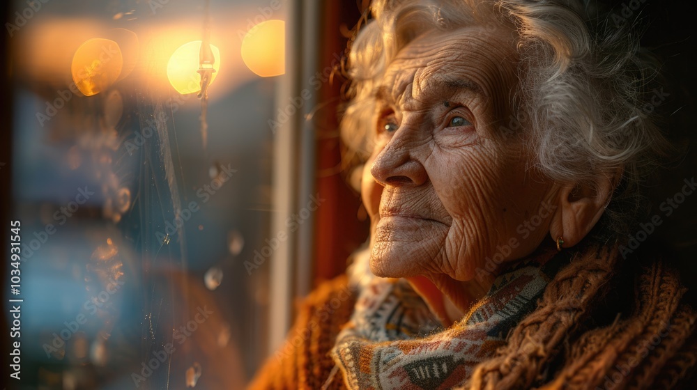 lonely old woman is relaxing beside window at nursing home with his good friendship golden retriever dog.
lonely old woman is relaxing beside window at nursing home with his good friendship golden retriever dog.