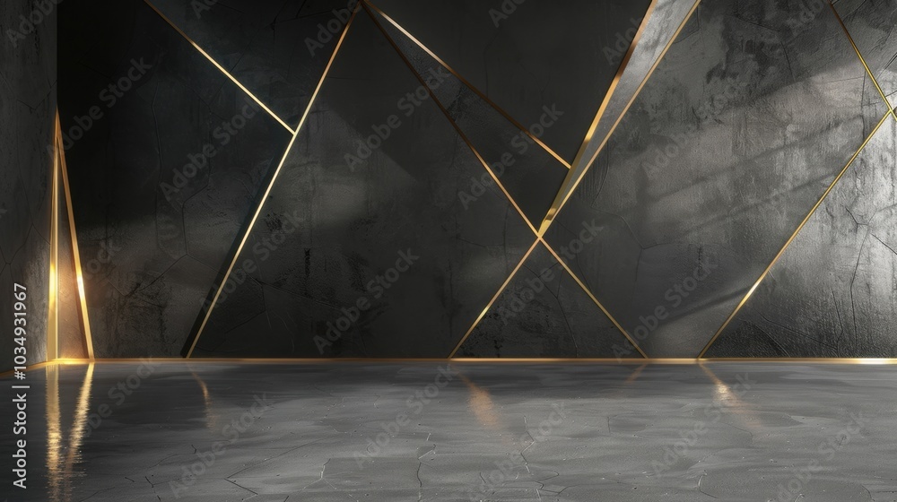 custom made wallpaper toronto digitalGeometric Black And Golden Room Background