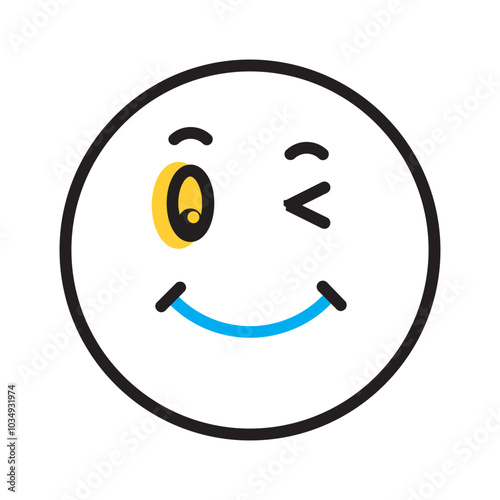Vector multicolor icon for Smiley