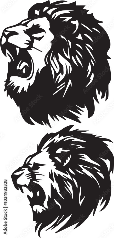 Fototapeta premium Lion Head Logo vector set 