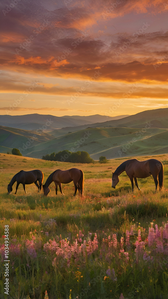 horses in the field horses in the field