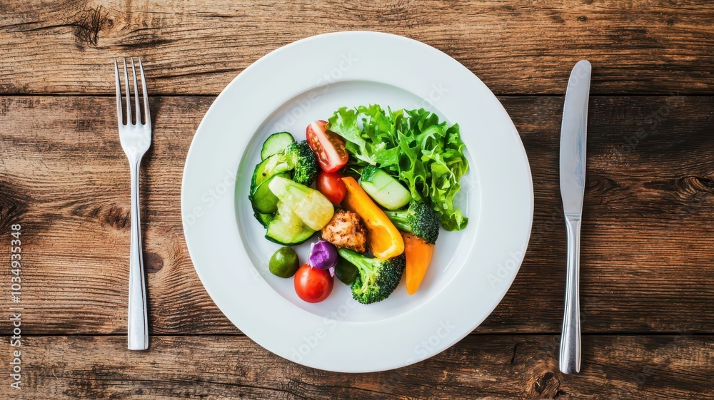 Balanced diet plate featuring vibrant vegetables, lean protein, and whole grains for a healthy lifestyle. Balanced diet plate featuring vibrant vegetables, lean protein, and whole grains for a healthy lifestyle.