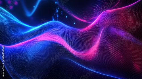 Abstract Neon Waves Background