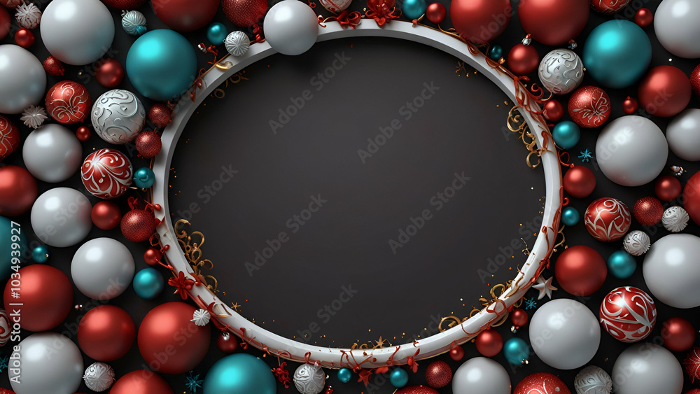 christmas frame with balls and snowflakes christmas frame with balls and snowflakes