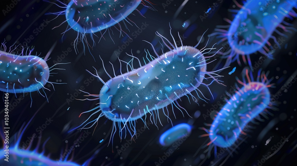 Obraz premium Ancient microbes under microscope reveal intricate cellular structures, showcasing their mysterious and ancient nature, ideal for scientific and educational content.