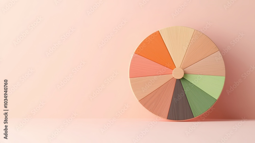Obraz premium Playful 3D illustration of a trivia wheel game featuring blank text areas for customizable fun!
