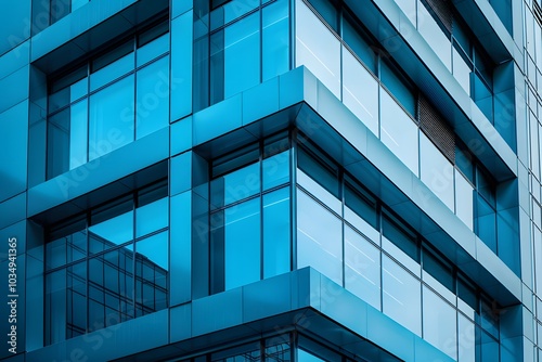 Modern Architectural Design Featuring Sleek Blue Glass Facade