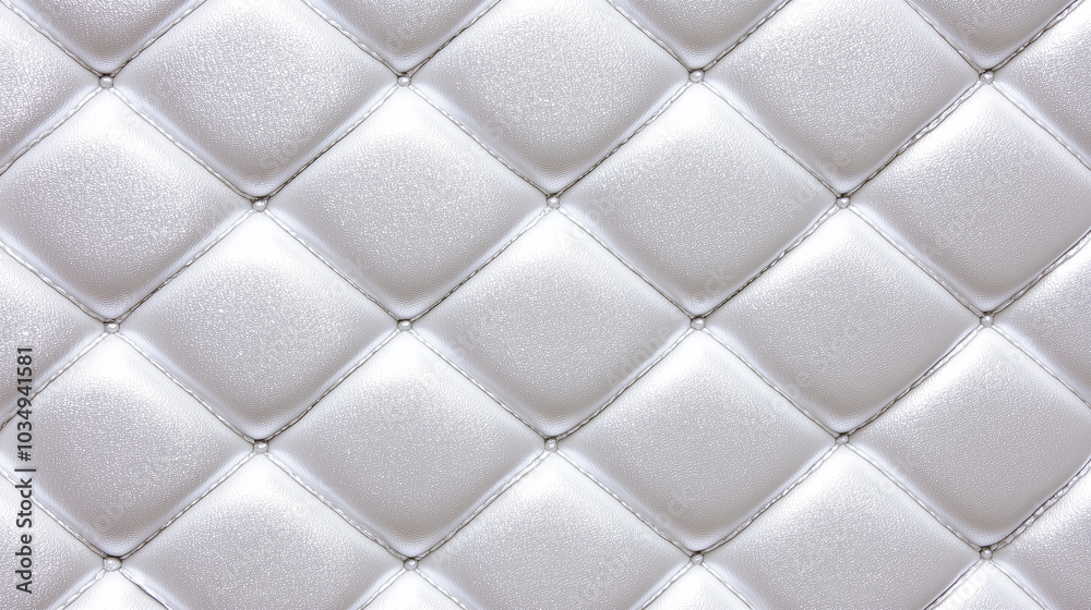 Fototapeta premium Elegant Silver Leather Texture with Diamond Stitching