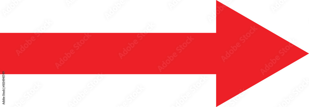 Red right arrow icon . Red long arrow icon isolated on white background . Vector illustration Red right arrow icon . Red long arrow icon isolated on white background . Vector illustration