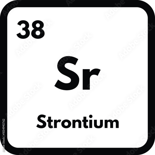 Strontium chemical element icon isolated on white background . Strontium icon vector