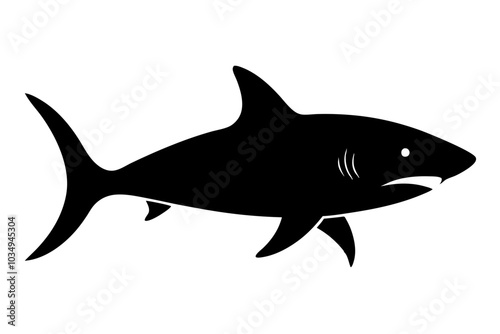 Shark Silhouette | isolated vector silhouette illustration on white background