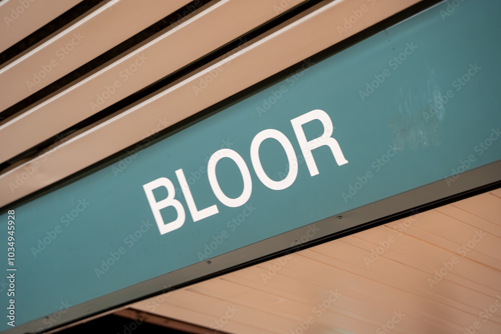 Bloor sign at subway station in Toronto. Bloor sign at subway station in Toronto.
