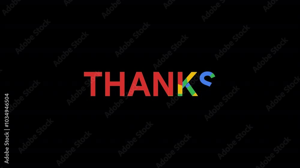 THANKS Text Animation HD On Alpha THANKS Text Animation HD On Alpha