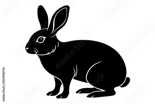 Rabbit Silhouette | isolated vector silhouette illustration on white background